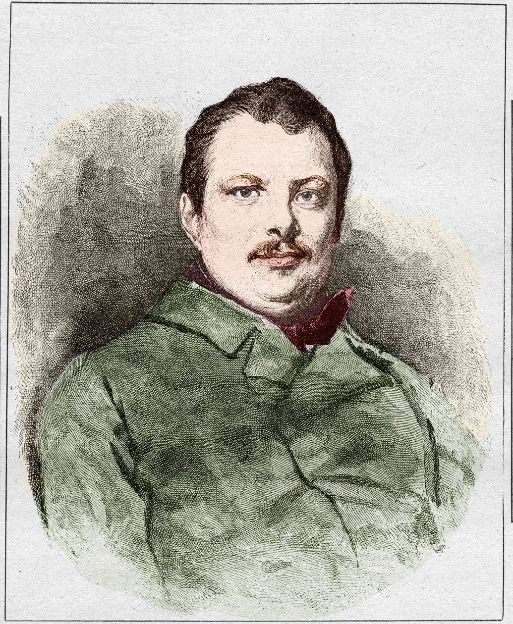 Portrait of Honore Balzac in 1830, French writer. Engraving by Eugene Chiquet by Eugene Chiquet