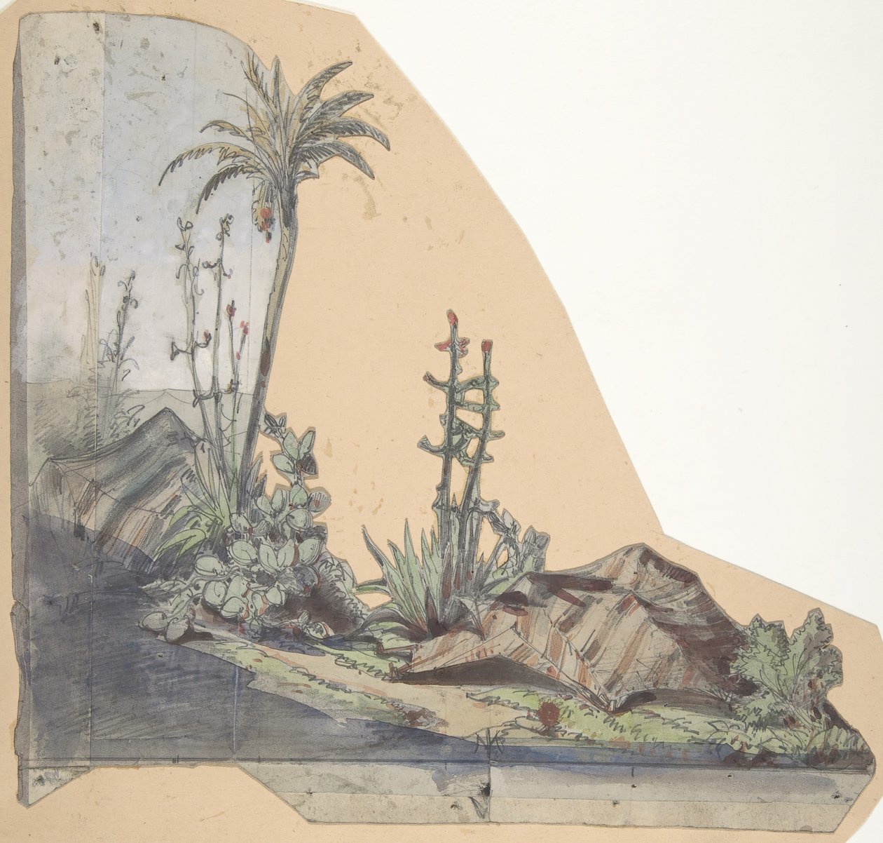 Design for a Stage Set at the Opéra, Paris, 1830-90 by Eugene Ciceri