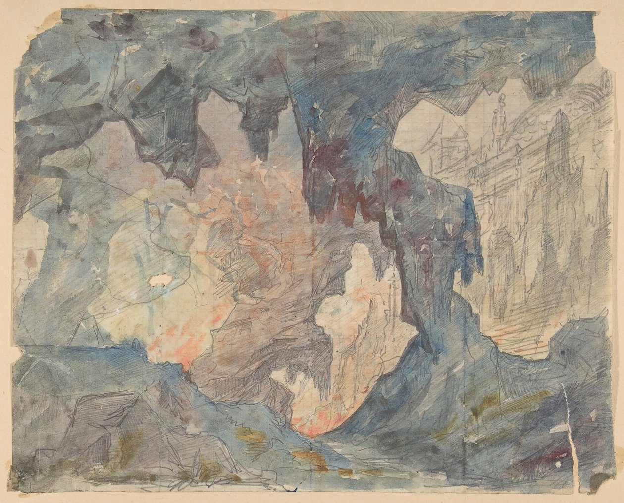 Design for a Stage Set at the Opéra, Paris, 1830-90 by Eugene Ciceri