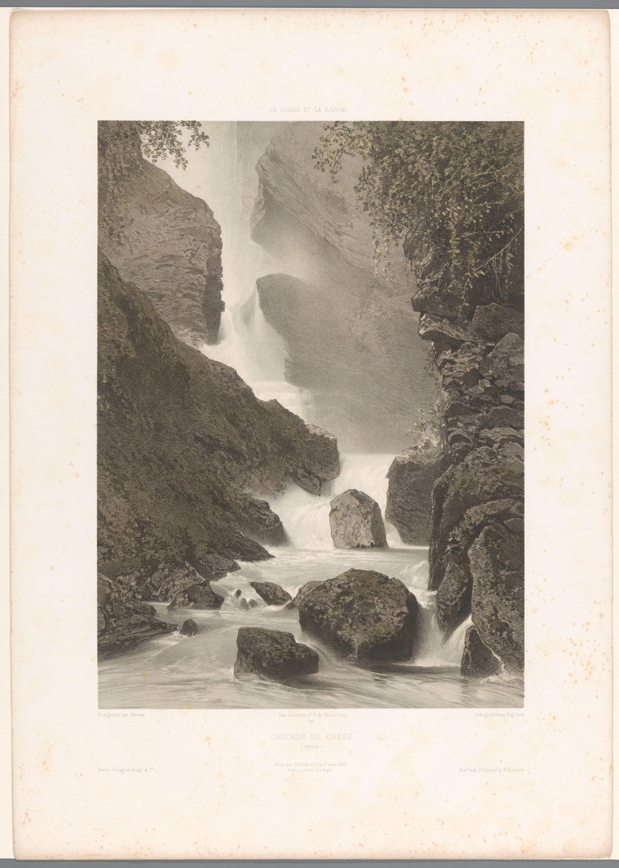 View of the Chède Waterfall by Eugene Ciceri