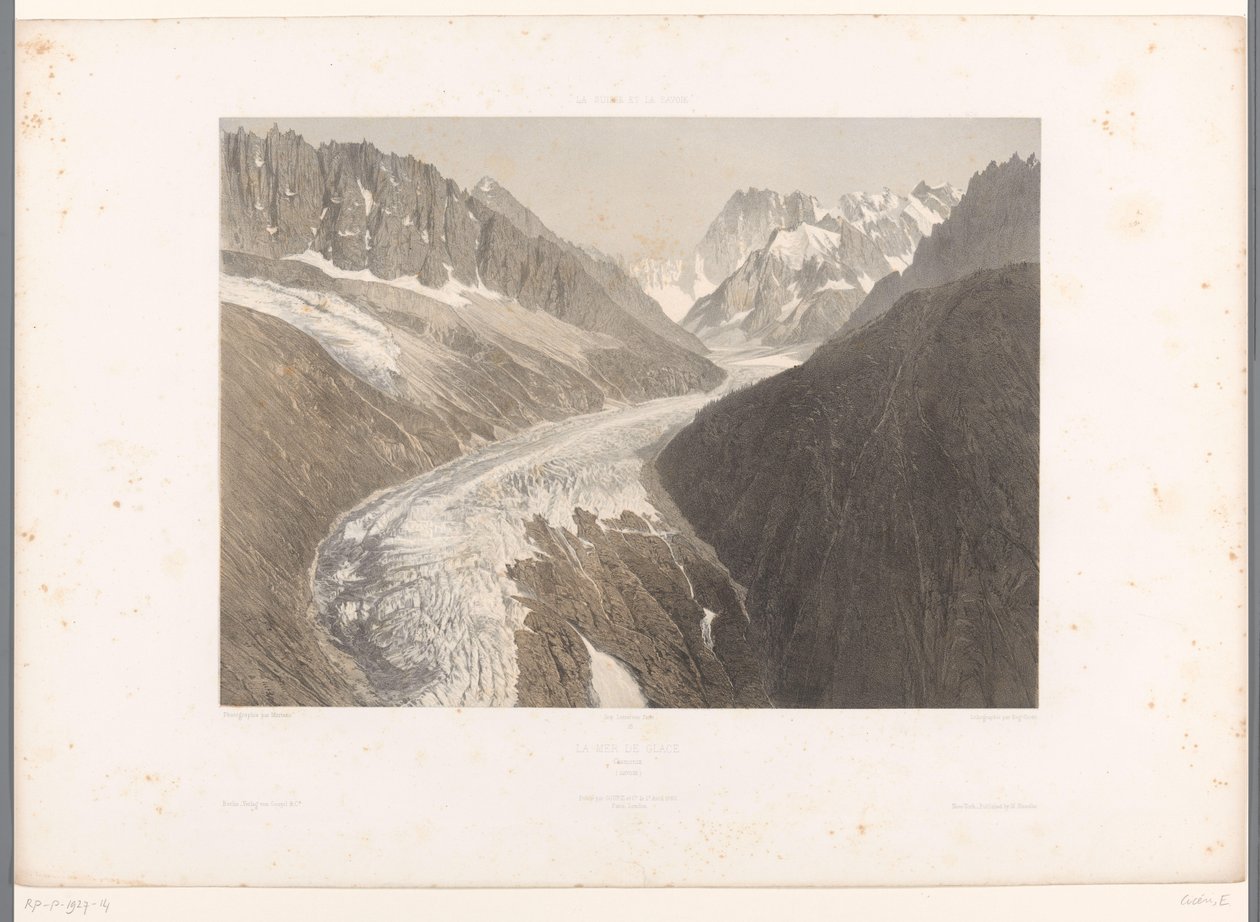 View of the Mer-de-Glace Glacier in Chamonix (Views in Switzerland and Savoy) by Eugene Ciceri