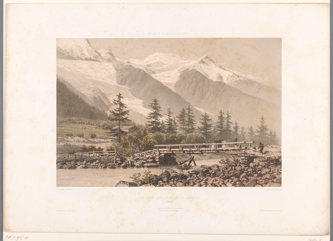 View of the Valley of Chamonix with the River Arve (series: Views in Switzerland, Savoy, and Tyrol) by Eugene Ciceri