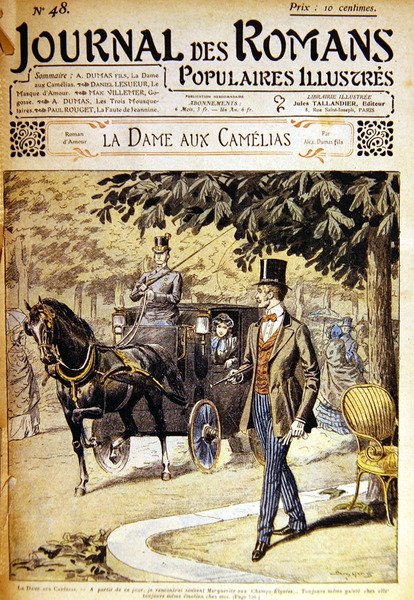 Armand encounters Marguerite on the Champs-Elysees, illustration for 