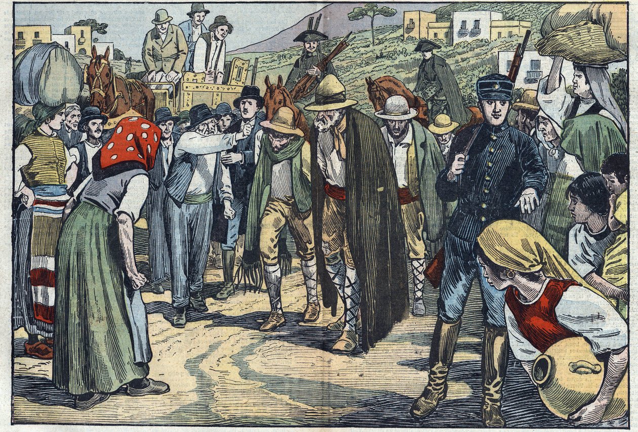 Robbers arrested by the Italian fascist police in Sicily by Eugene Damblans