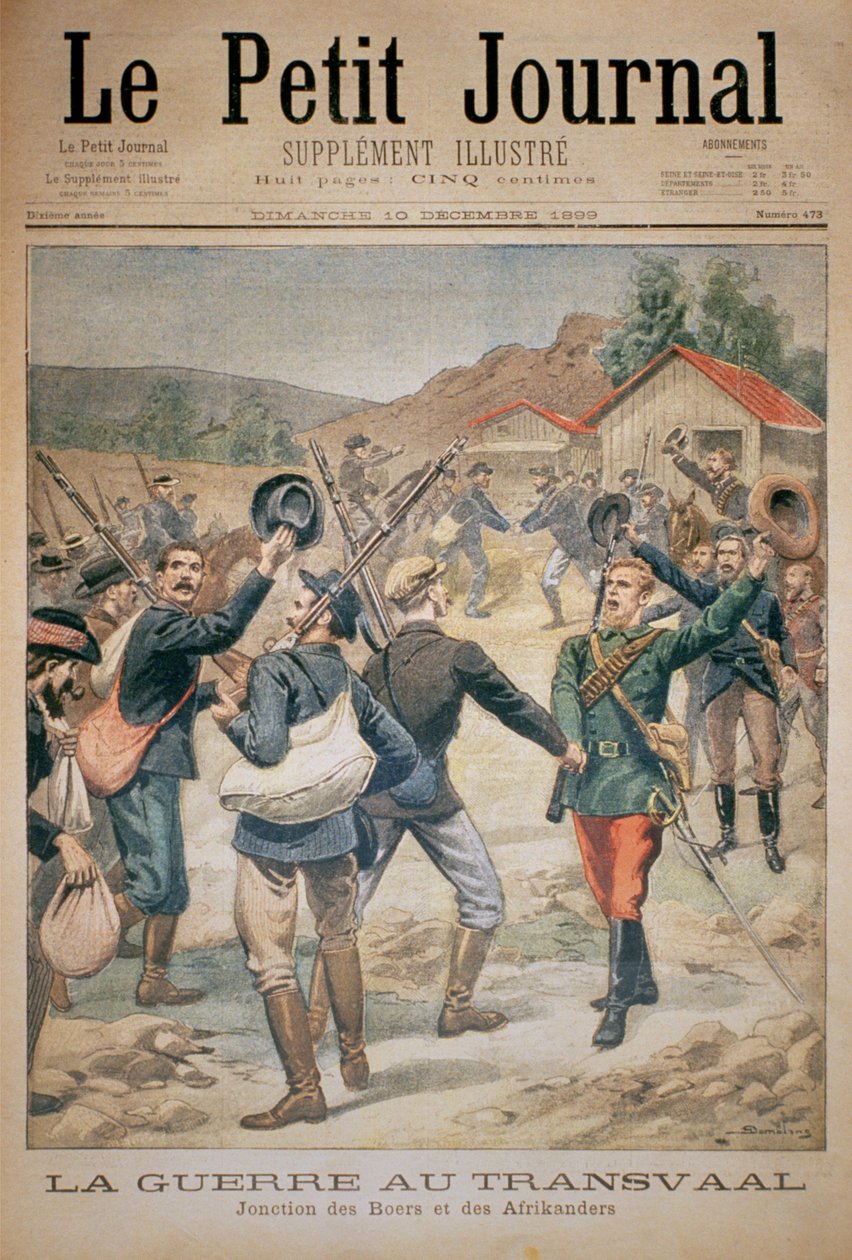 The War in the Transvaal: Union of the Boers and the Afrikaners, Front Cover of Le Petit Journal, 10 December 1899 by Eugene Damblans