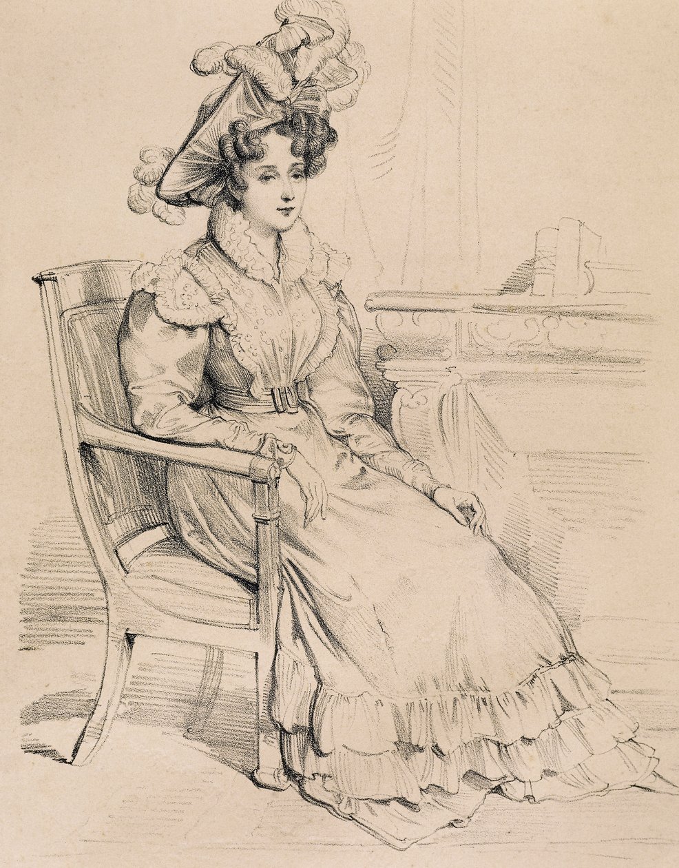 Portrait of Harriet Smithson, Irish Actress and First Wife of French Composer Hector Berlioz by Eugene Deveria