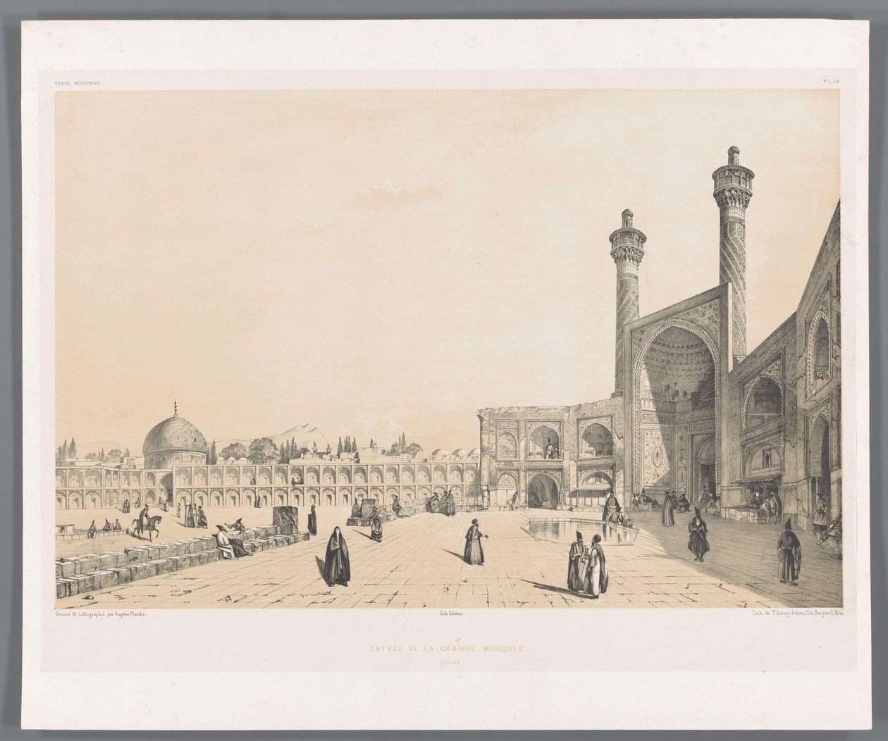 Entrance of the Friday Mosque of Isfahan by Eugene Flandin