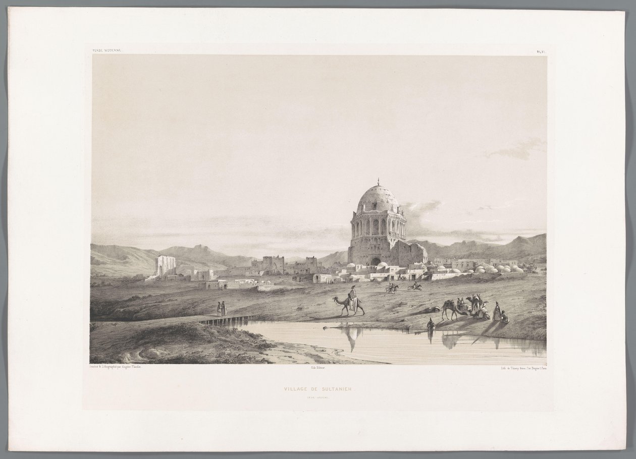 View of the Village of Soltaniyeh by Eugene Flandin
