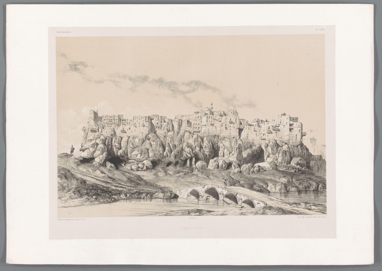 View of the Castle of Izadkhvast by Eugene Flandin