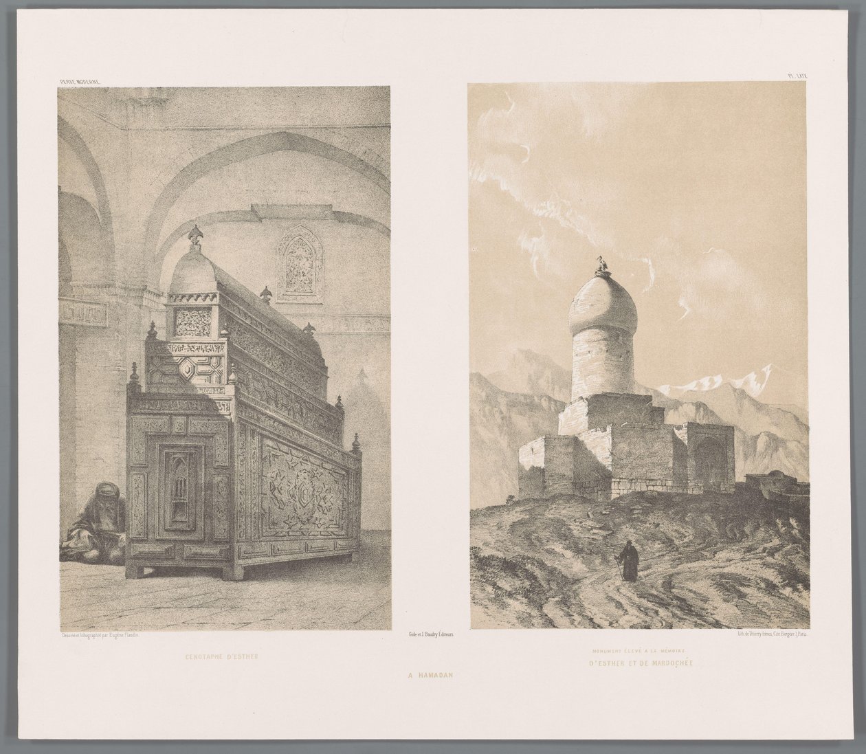 Tomb of Esther and Mordechai by Eugene Flandin