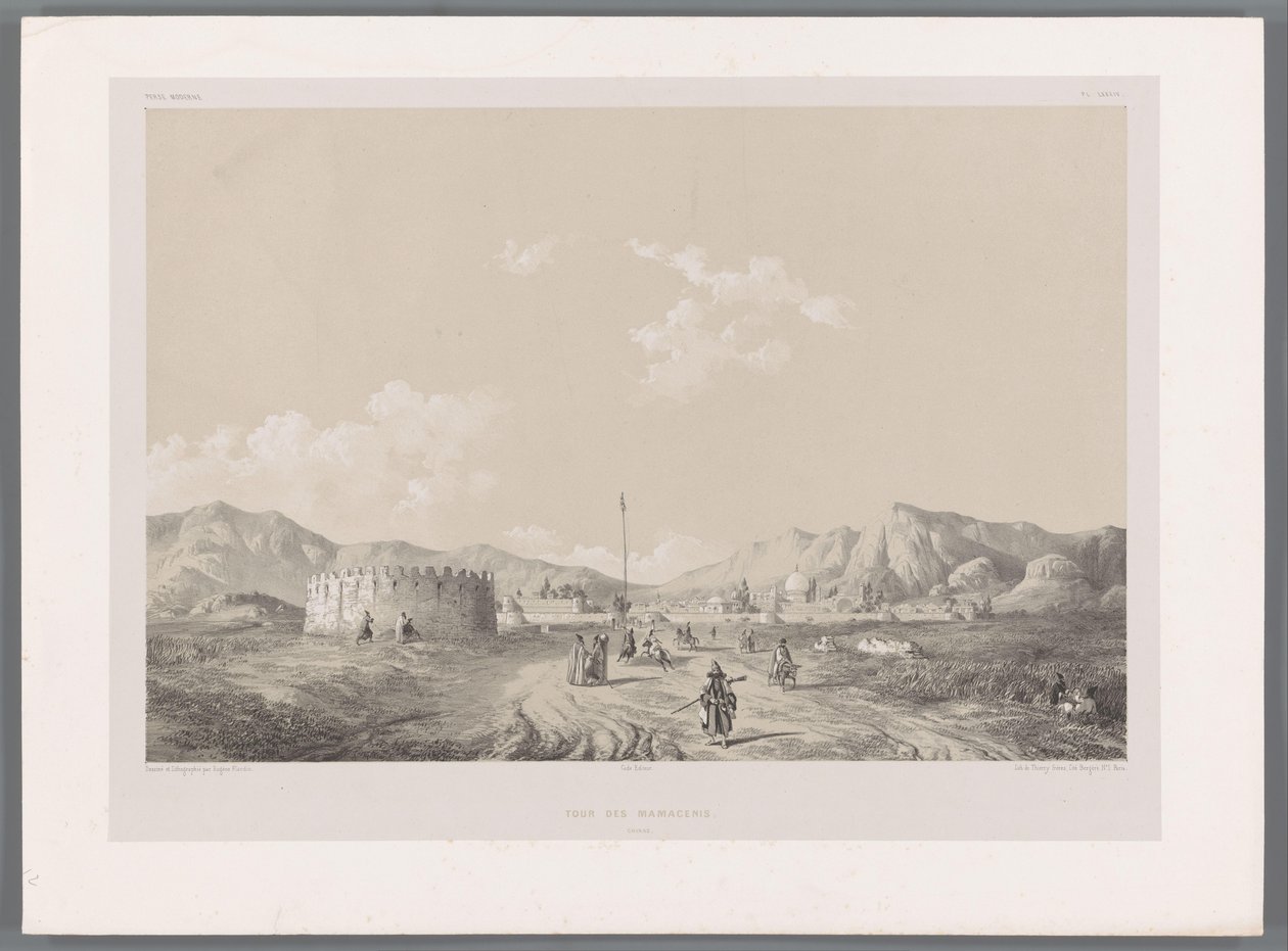 Mamasani Tower (Persian Landscapes series) by Eugene Flandin