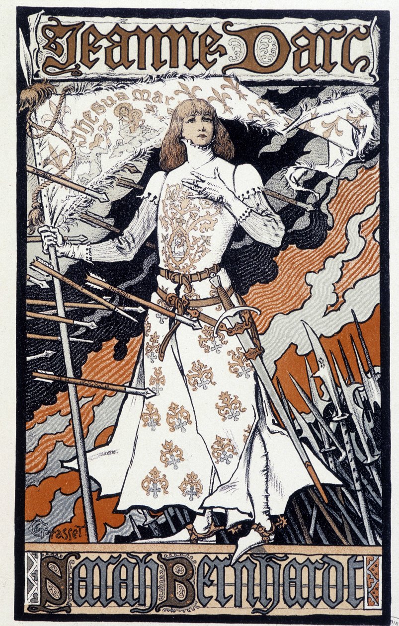 Poster Joan of Arc (Sarah Bernhardt plays in Joan of Arc). circa 1890 by Eugene Grasset