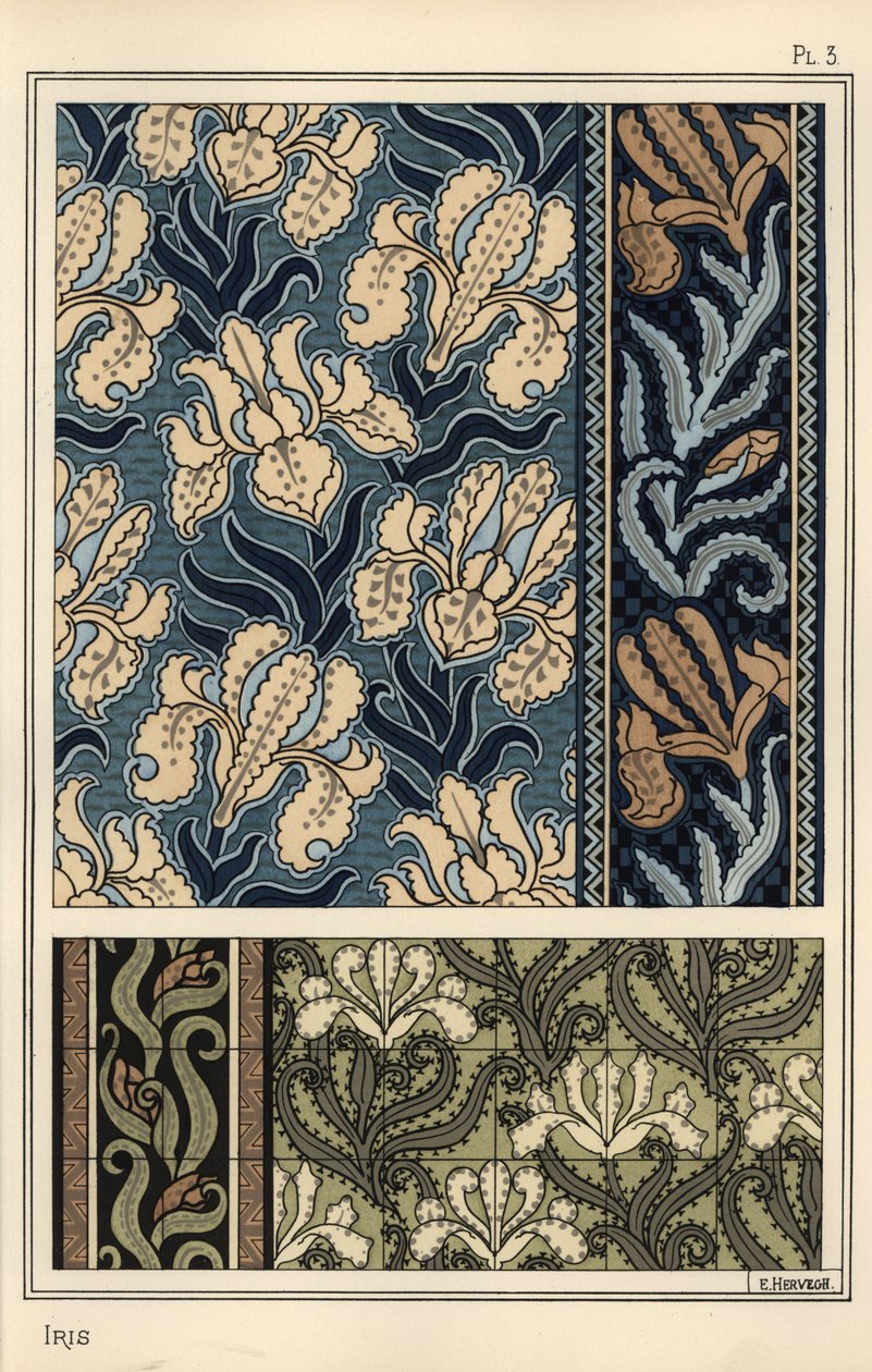 The Iris in Patterns for Fabrics and Tiles by Eugene Grasset