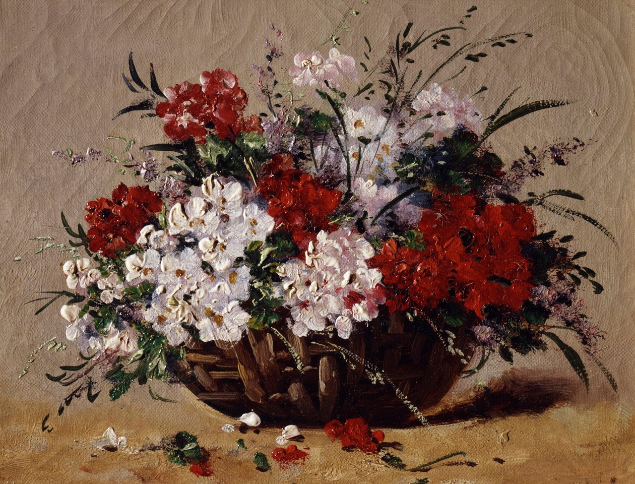 Basket of Summer Flowers by Eugene Henri Cauchois