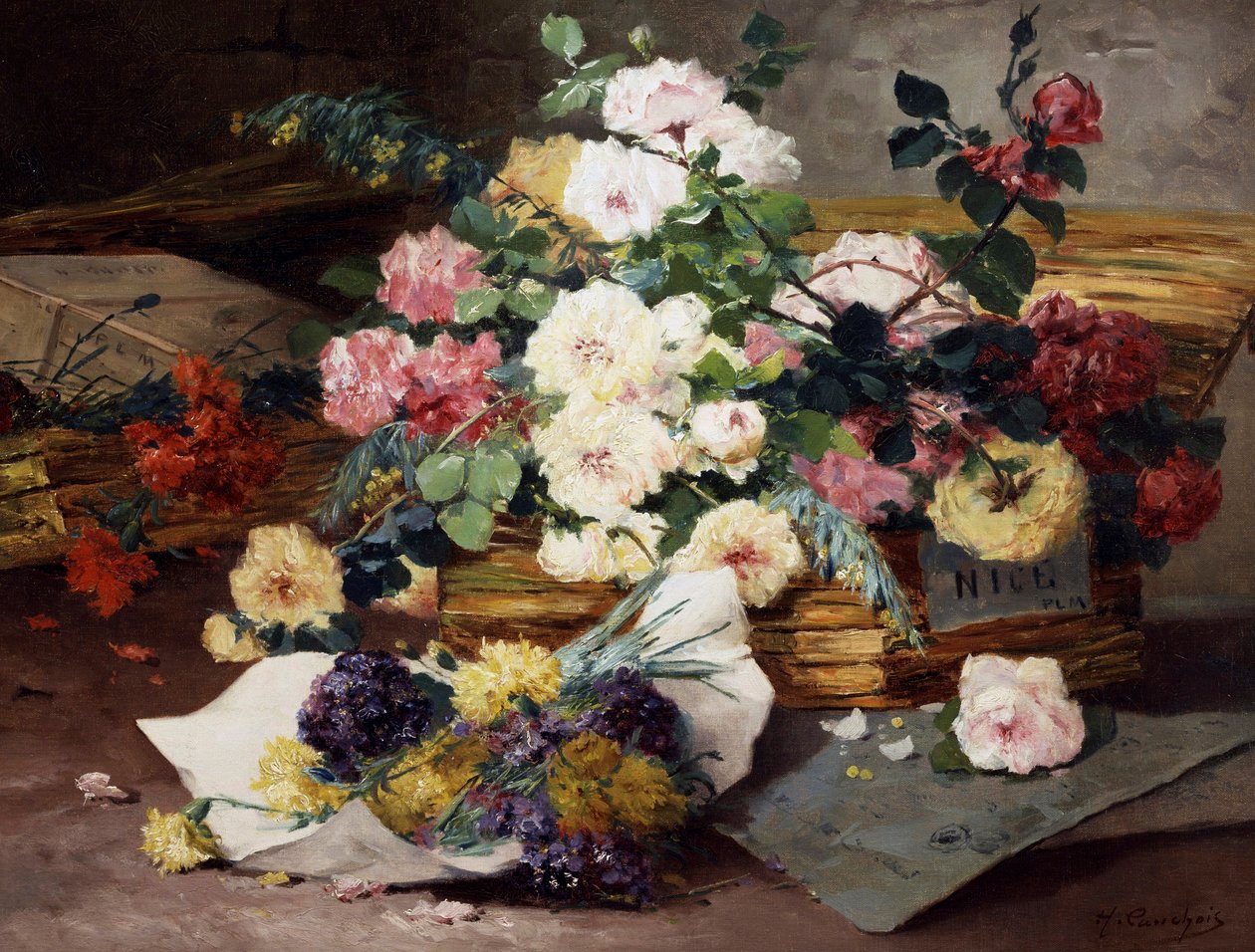 Roses from Nice by Eugene Henri Cauchois