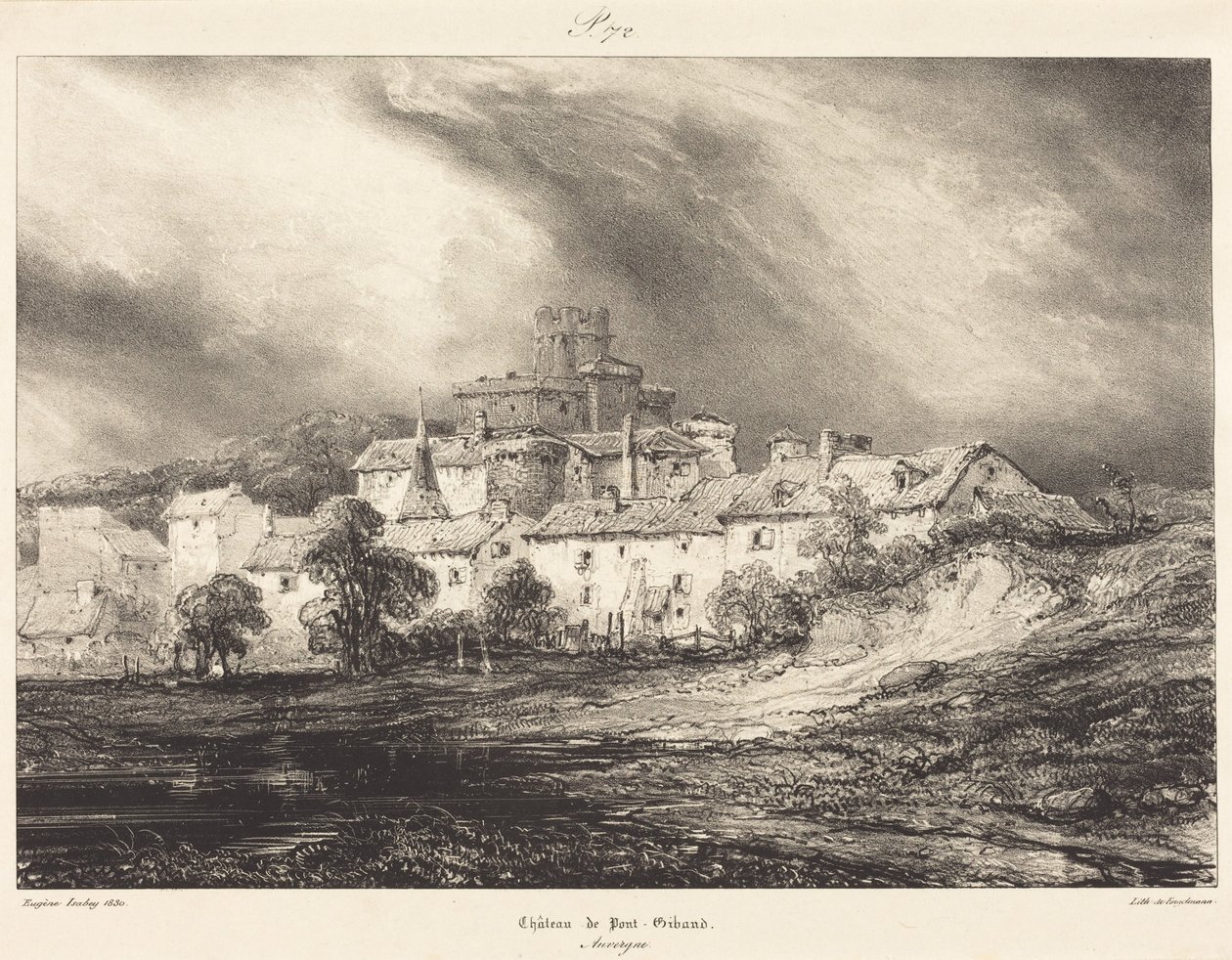 Château de Pont-Gibaud by Eugene Isabey