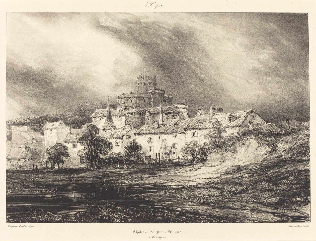 Château de Pont-Gibaud by Eugene Isabey