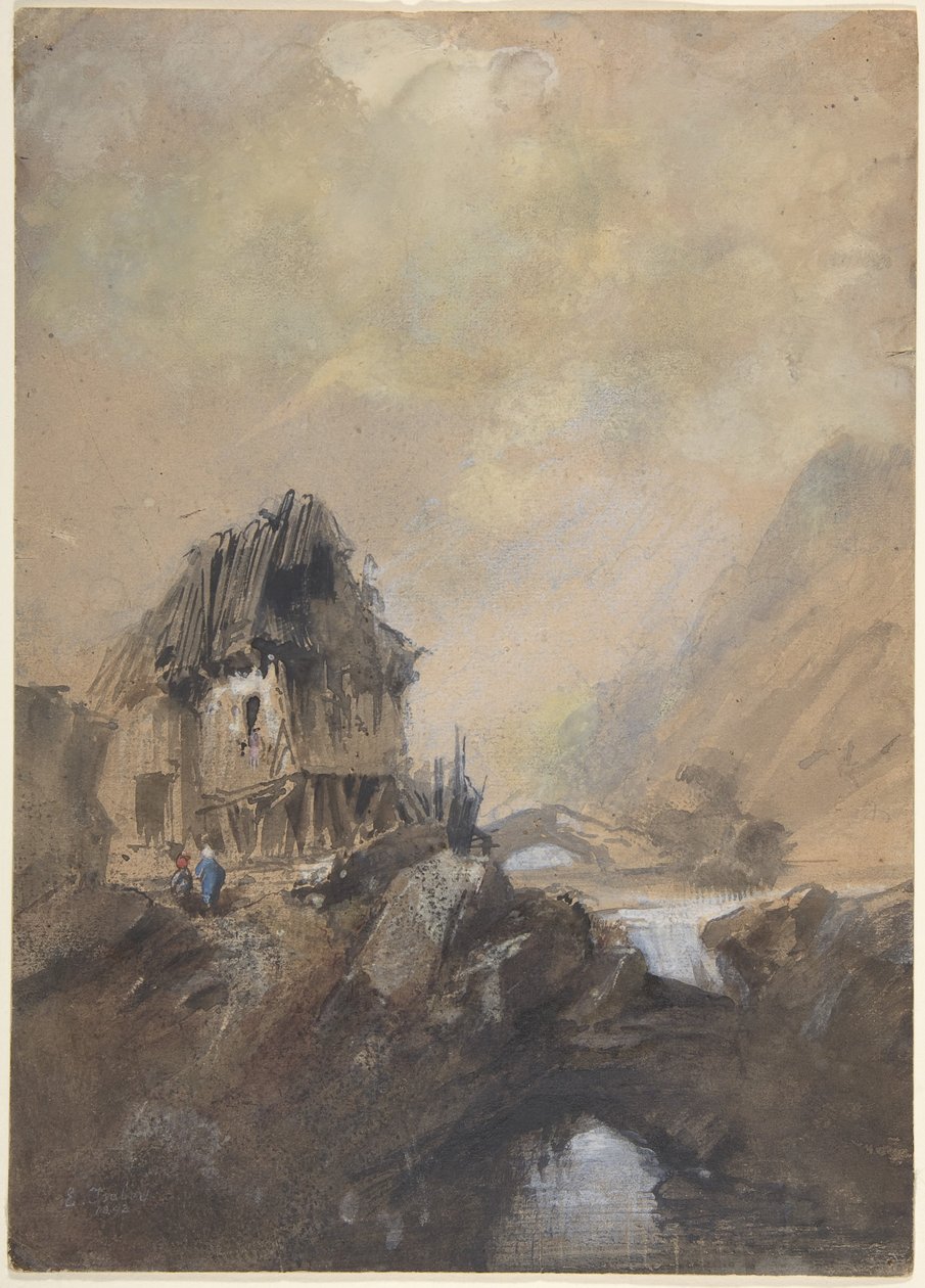 Village at Dieppe by Eugene Isabey