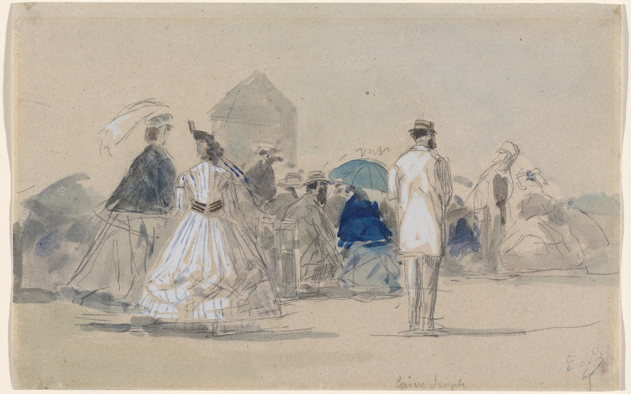 Crinolines on the Beach, c. 1865 by Eugene Louis Boudin