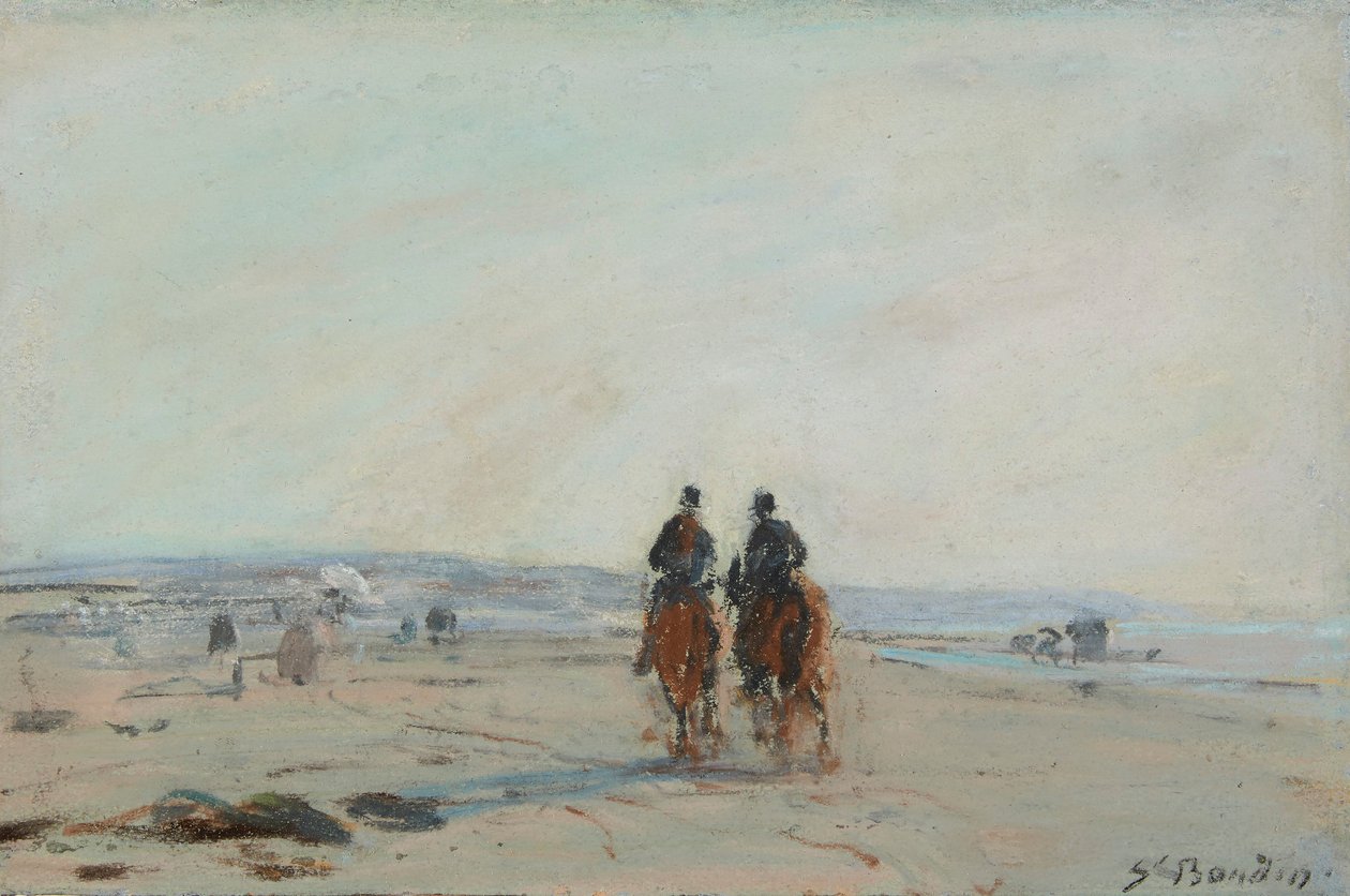 Two riders on the beach, c.1864-68 by Eugene Louis Boudin
