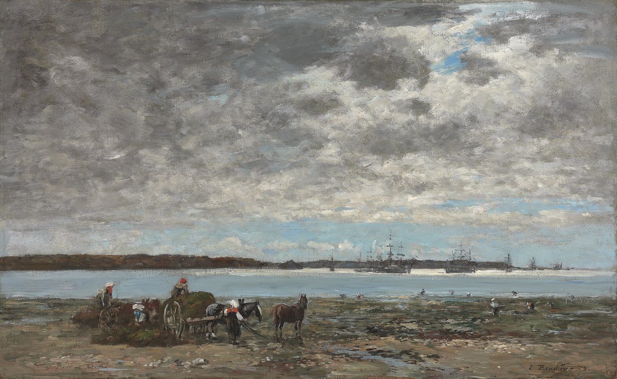 Kelp Harvest, Brest Harbour by Eugene Louis Boudin