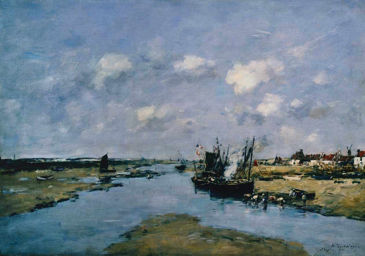 La Canche at Low Tide, Etaples by Eugene Louis Boudin