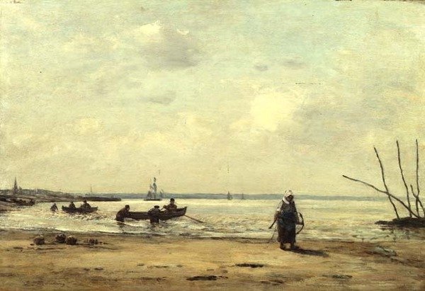 Low Tide Near Honfleur by Eugene Louis Boudin