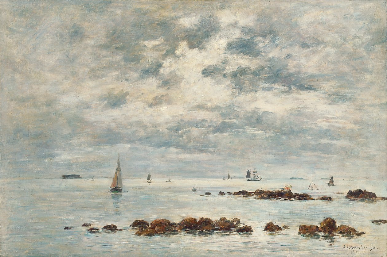 Low Tide, Saint Vaast la Hougue by Eugene Louis Boudin