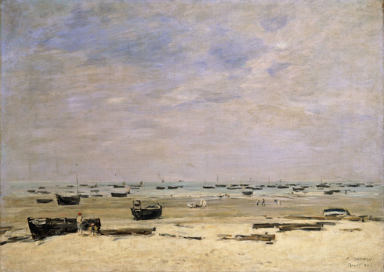 River Barges at Low Tide by Eugene Louis Boudin