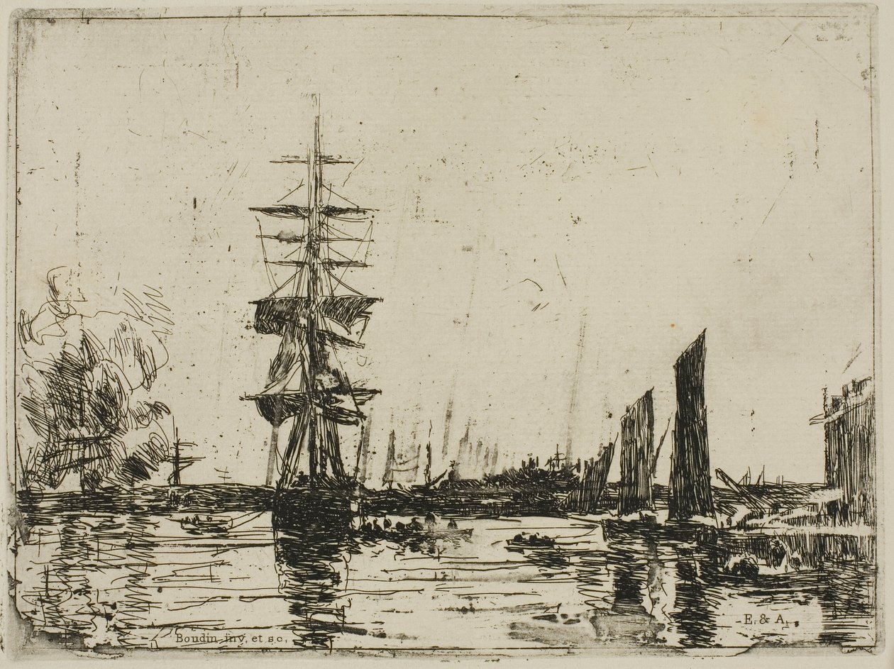 Seascape with Boats by Eugene Louis Boudin
