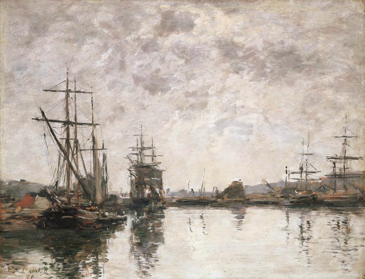 The Basin at Deauville by Eugene Louis Boudin