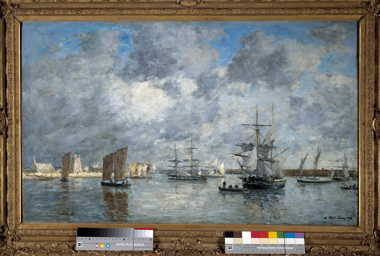 The Port of Carnaret by Eugene Louis Boudin (1824-1898). 1872. Paris, Musee d