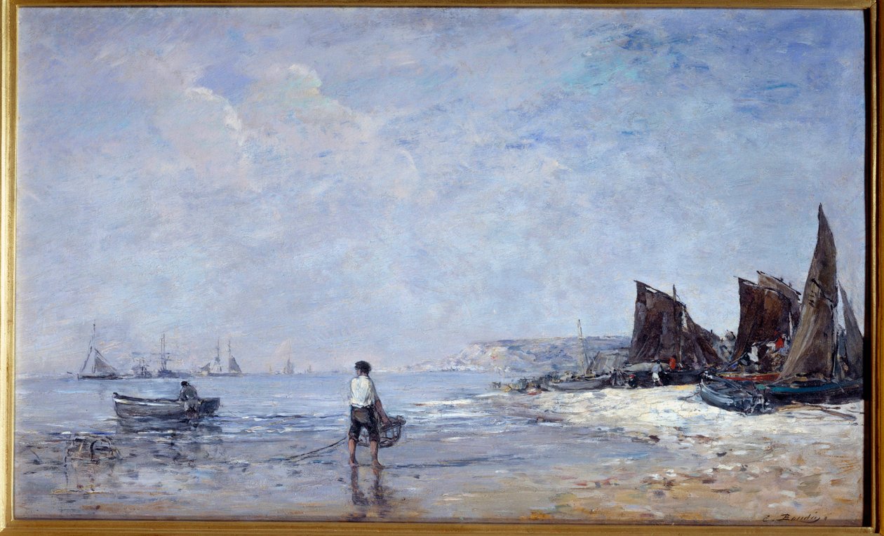 The fisherman. Painting by Eugene Louis Boudin (1824-1898) by Eugene Louis Boudin