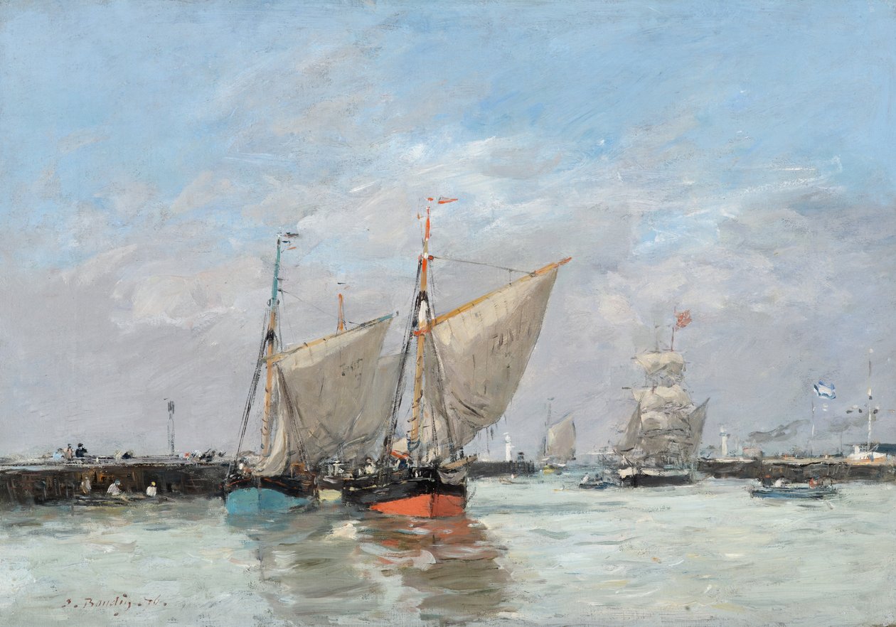 Trouville, The Jetties, High Tide by Eugene Louis Boudin