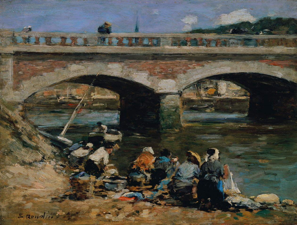 Washerwomen on the Banks of the River Touques, c.1883-87 by Eugene Louis Boudin
