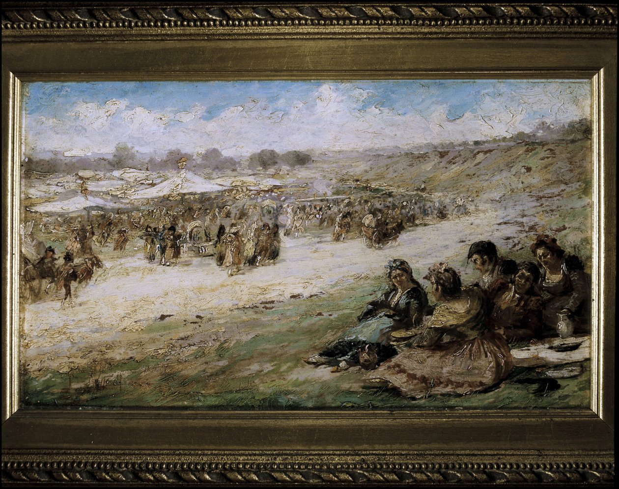 The Meadow of San Isidro in Madrid by Eugenio Lucas Villaamil