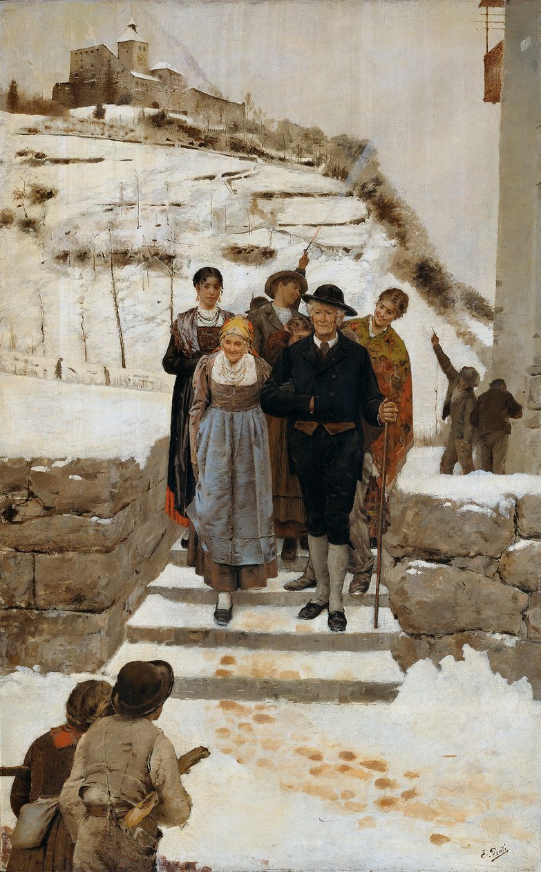 Golden Wedding in South Tyrol by Eugenio Prati