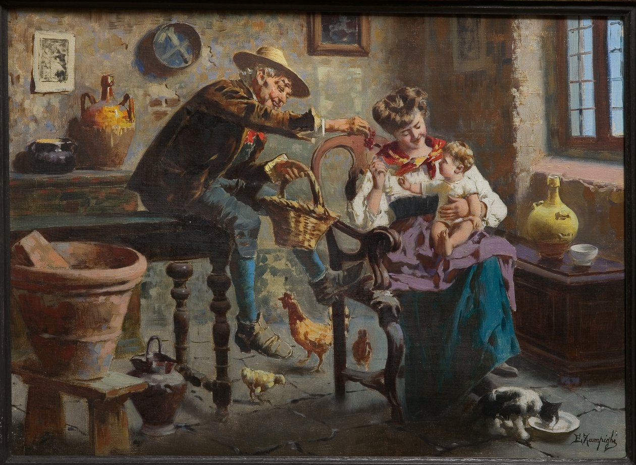 Scene with a Man, a Woman and a Babygirl by Eugenio Zampighi