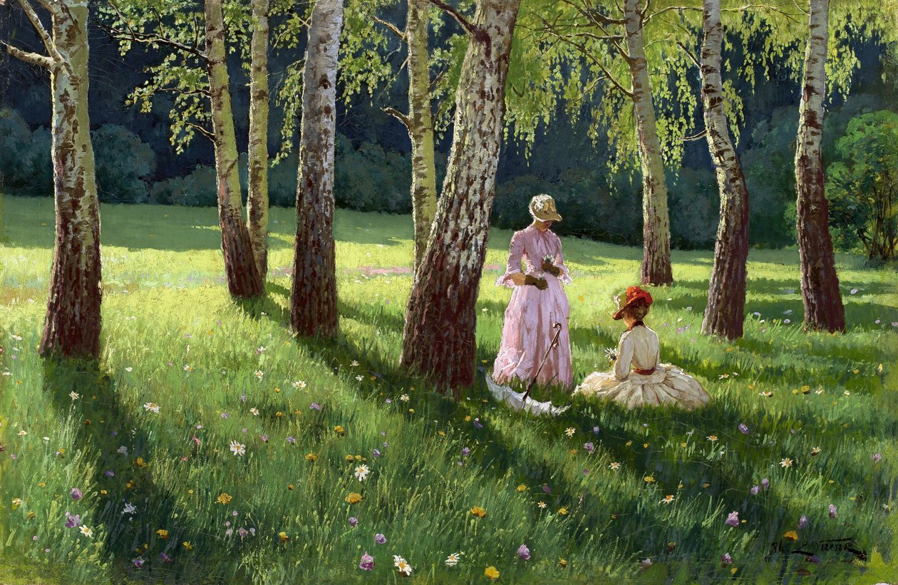 Two Women in a Wood by Eugeniusz Wrzeszcz