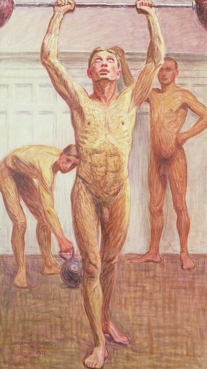 Pushing Weights with Two Arms, Number 1, 1911 by Eugène Jansson