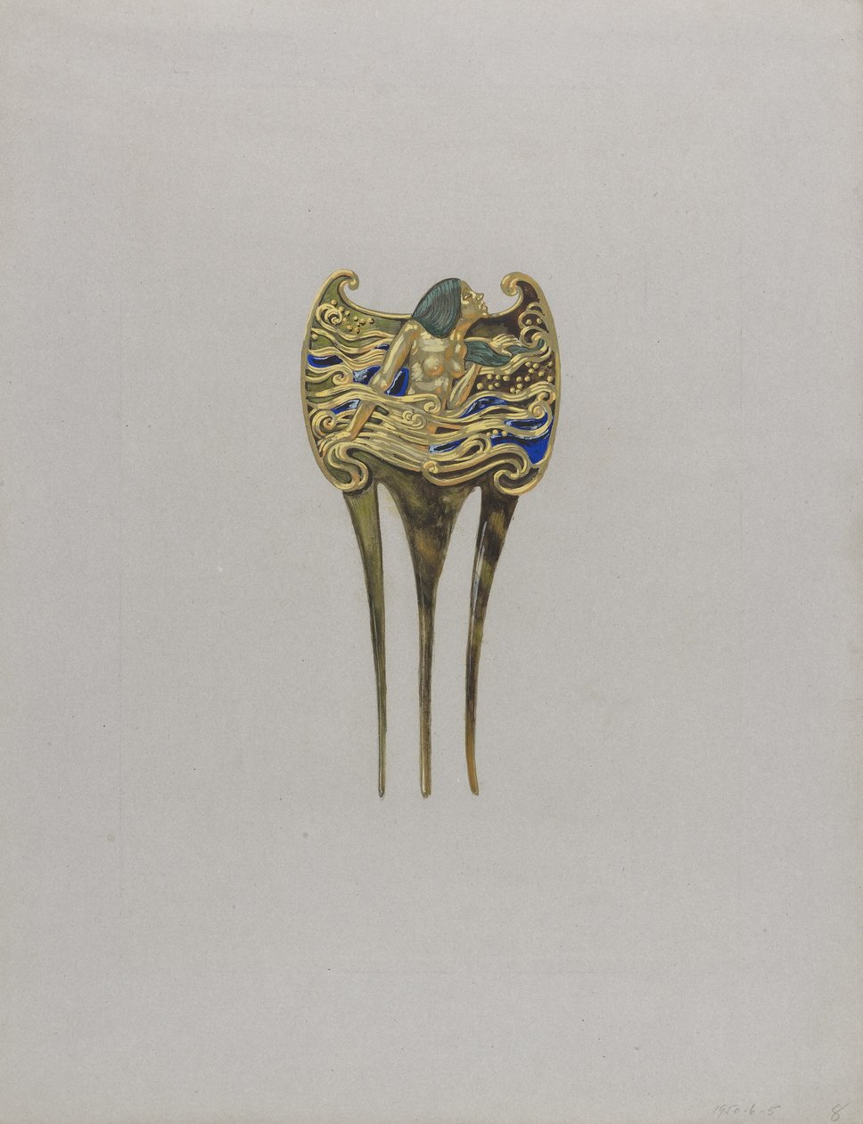 Design for a Nymph Comb by Eugene Grasset
