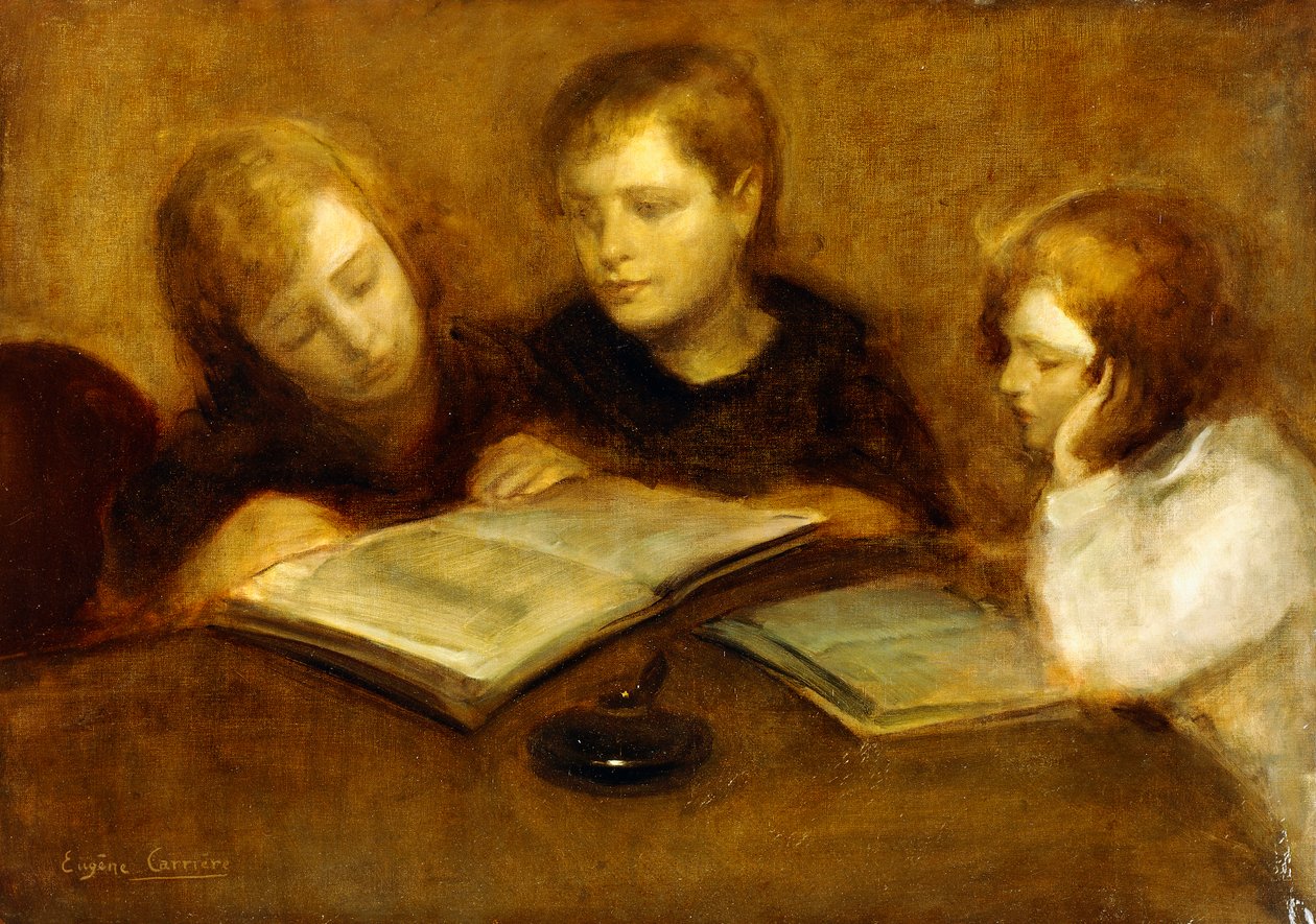 Girls Reading by Eugène Carrière