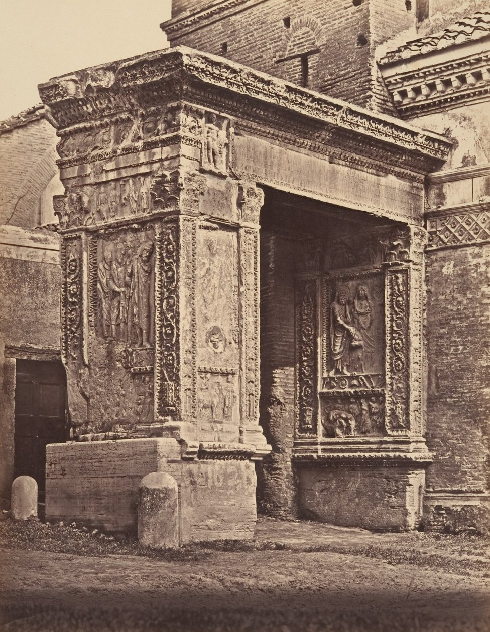 The Arch of the Silversmiths, Attached to the Church of San Giorgio al Velabro, 1848-52 by Eugène Constant