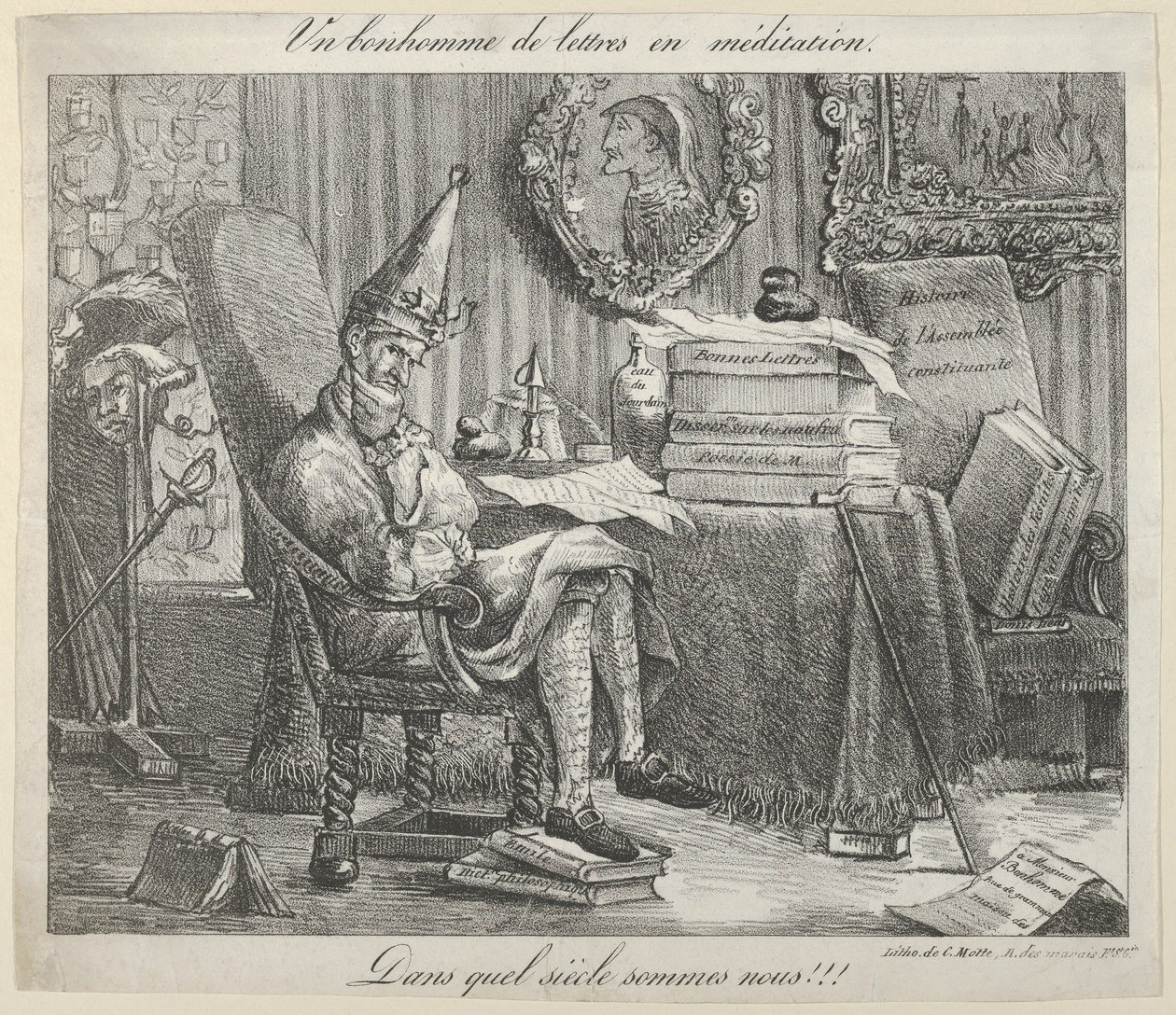 A Literary Fellow Meditating, 1821 by Eugène Delacroix