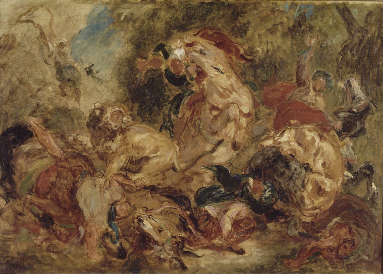 Lion Hunt by Eugène Delacroix
