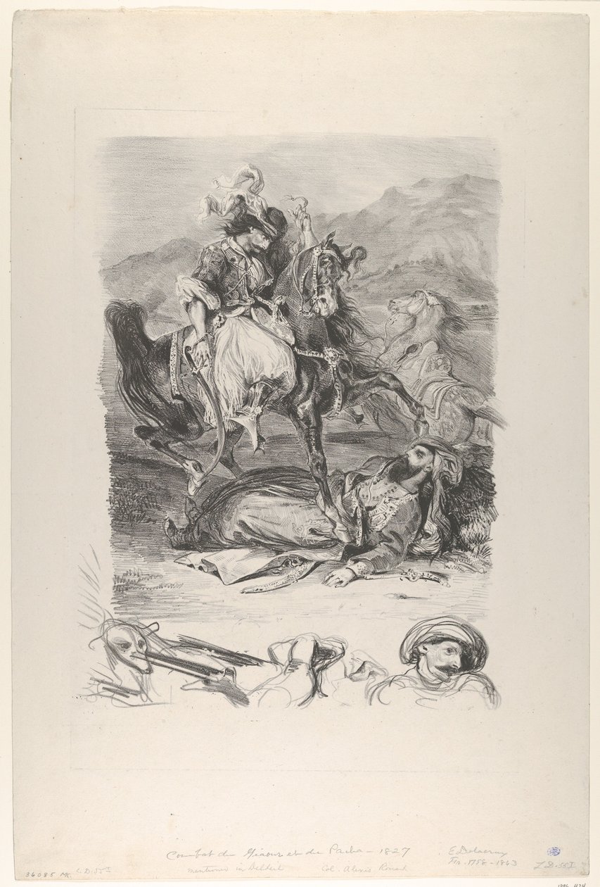 Combat of the Giaour and the Pasha by Eugène Delacroix