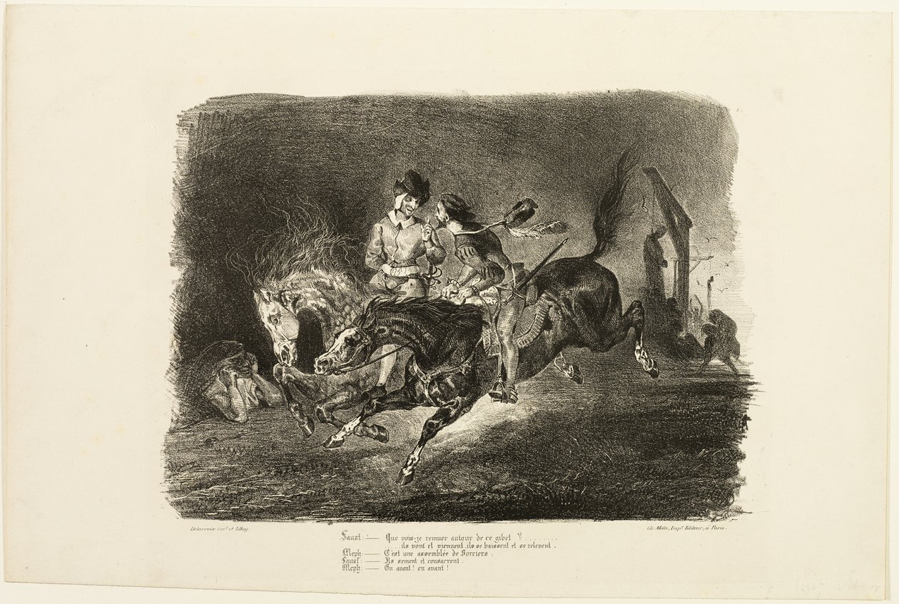 Faust and Mephistopheles Galloping Through the Night of the Witches