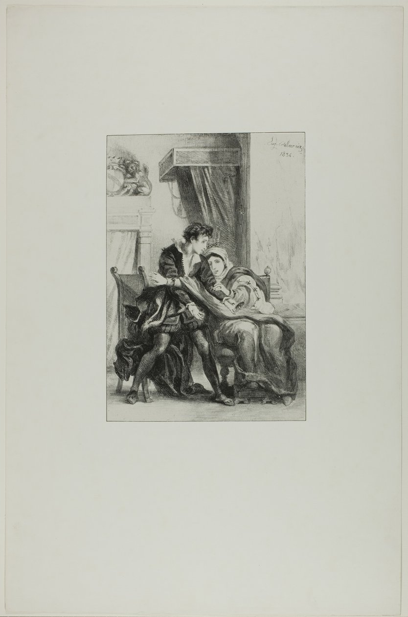 Hamlet and the Queen by Eugène Delacroix