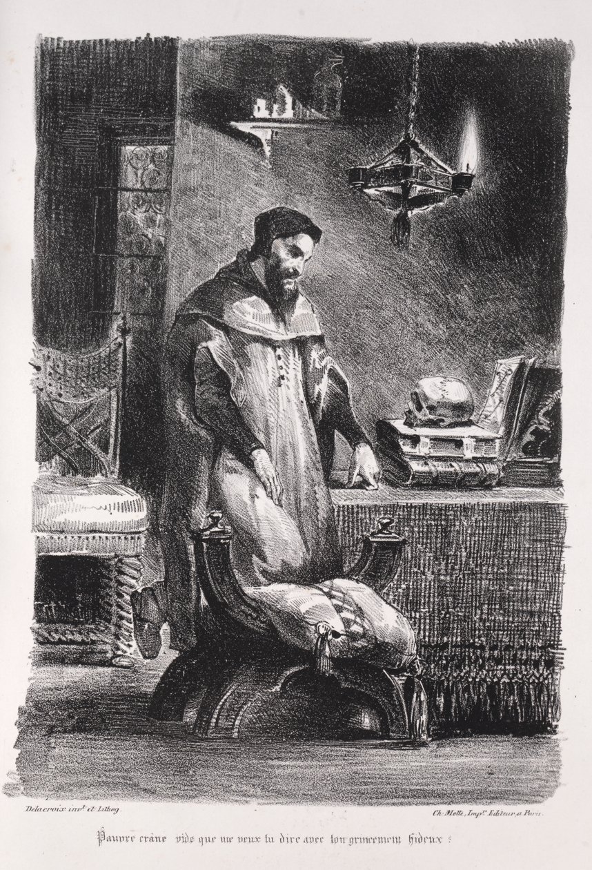 Illustrations for Faust: Faust in His Dressing-Room by Eugène Delacroix