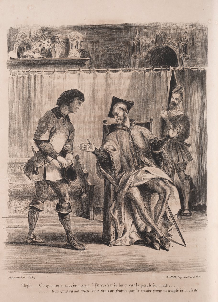 Illustrations for Faust: Mephistopheles Receives the Schoolboy by Eugène Delacroix